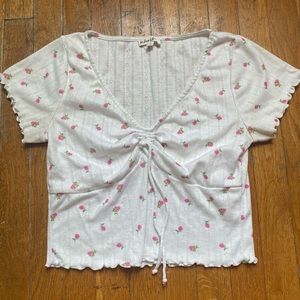 For Love and Lemons Floral Pointelle Pajama Top